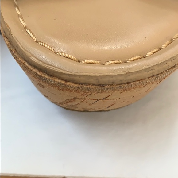 Franco Sarto Cork Heel Black Open Toe Size 7 - Picture 12 of 12